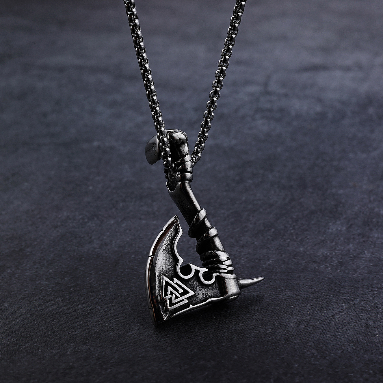 Street Occasion 304 Stainless Steel Material Axe Pattern Retro Axe 304 Stainless Steel Polishing Men'S