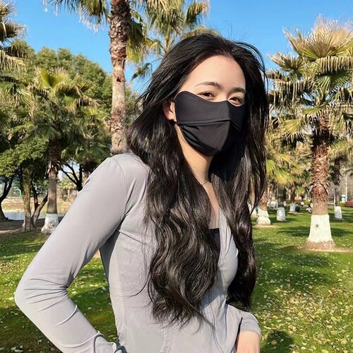 Sunscreen mask for women, new summer edition, UV protection, 3D sun shading, fishbone ice silk, outdoor sun protection face mask