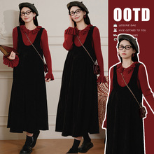 孕妇装秋装套装2025新款连衣裙潮妈孕期法式穿搭时尚不显怀秋冬季