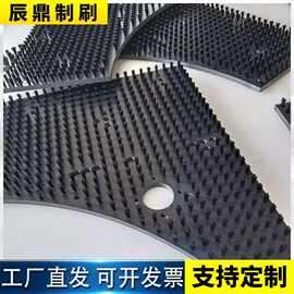 定制pvc工业除尘条刷耐磨PP砖机面粉机密封尼龙丝排刷冲床毛刷板