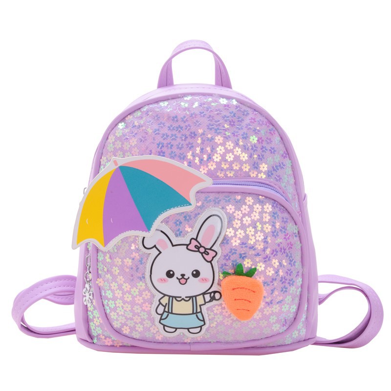 Mochila de moda coreana de sequillas para niños y niñas, jardín de infantes, mochila para bebés, mochila para niños conejitos lindos
