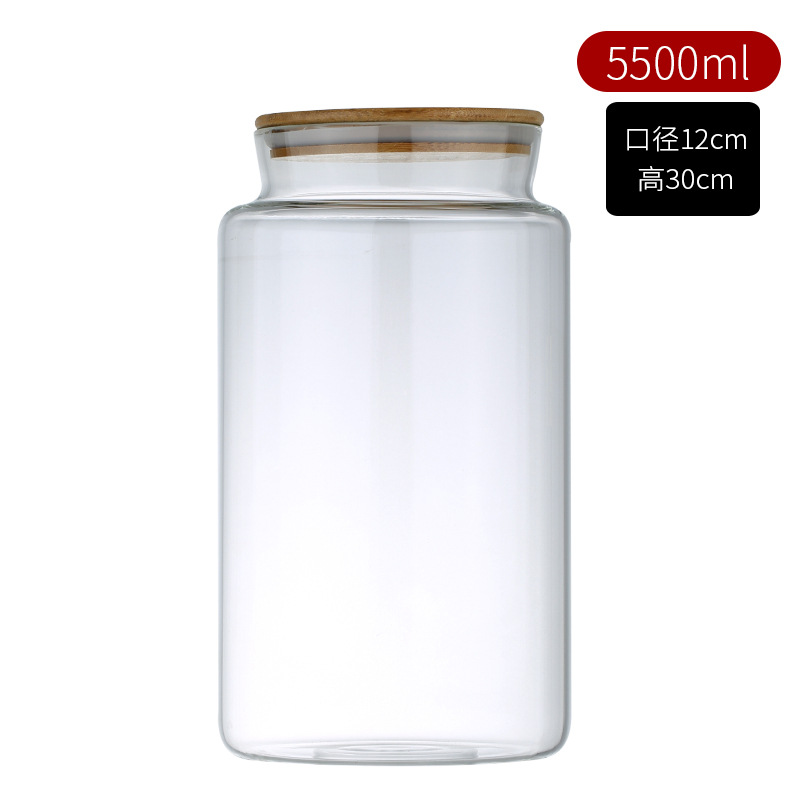 Frasco de almacenamiento de cáscara de mandarina de gran capacidad, frasco de té de vidrio de borosilicato alto, frasco de almacenamiento sellado de vidrio para el hogar para granos y cereales.