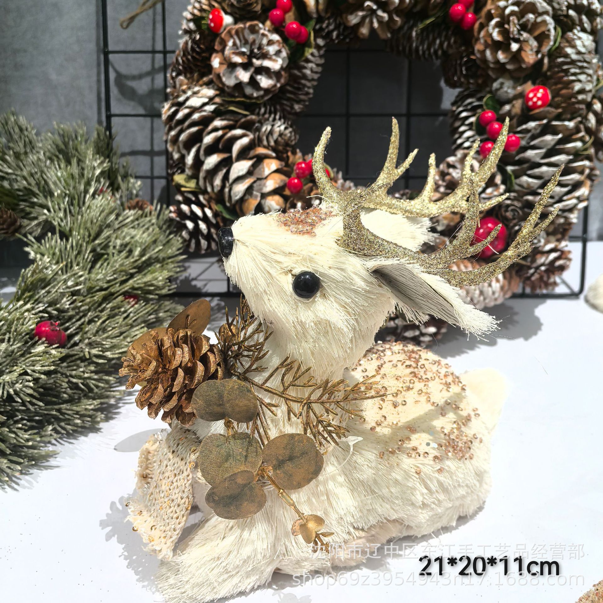 Decoración de ciervo navideño, adornos lindos, exquisitos recuerdos, simulación de alces, decoración de escritorio de ventana navideña, accesorios