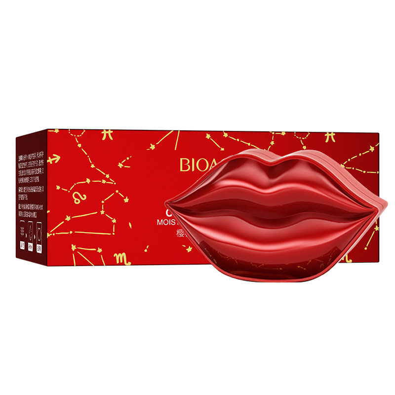 Boquanya cereza colágeno hidratante máscara de labios hidratante líneas de labios decoloración cuidado de labios máscara de labios al por mayor image 6
