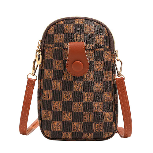  Summer New Fashion Retro Print Mobile Phone Bag Crossbody Bag Casual Soft Leather PU Women's Shoulder Bag Wholesale