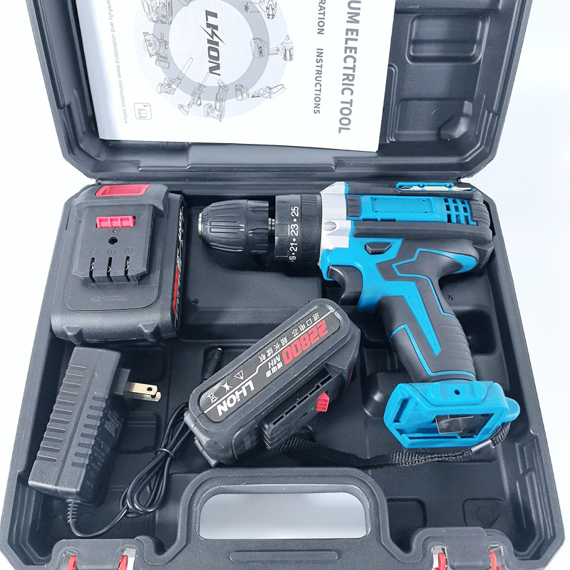 Comercio exterior Dewei tipo taladro de mano taladro de impacto taladro de pistola pequeña taladro de litio herramienta eléctrica multifunción recargable eléctrica