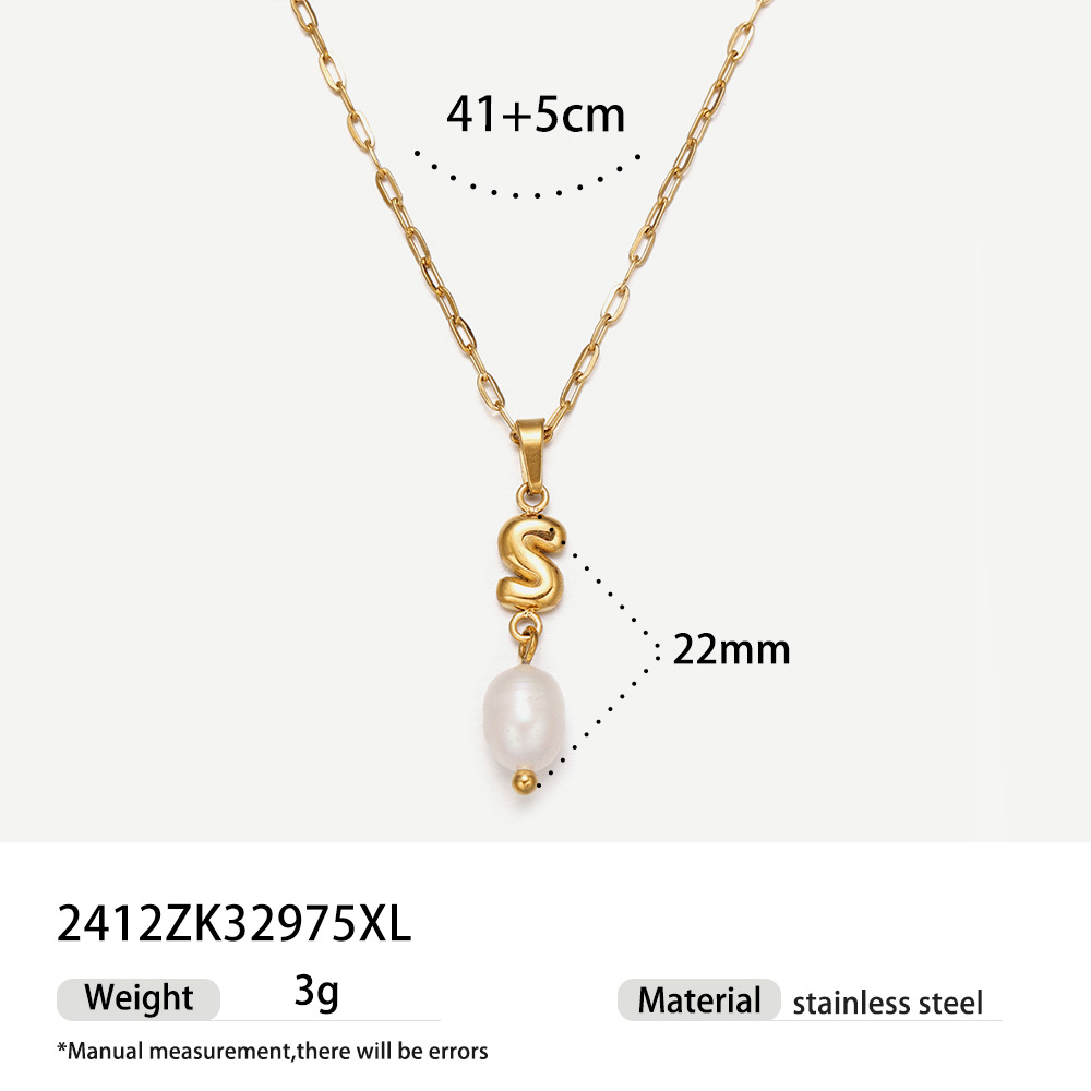 TENA collar de acero inoxidable de perlas verdaderas simplista de alto nivel nicho de diseño de acero de titanio collar de collar para mujeres image 51