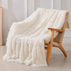 跨境亞馬遜毛毯長毛絨雙層毛毯汽車毯純色午睡毯雙層膝蓋毯空調毯