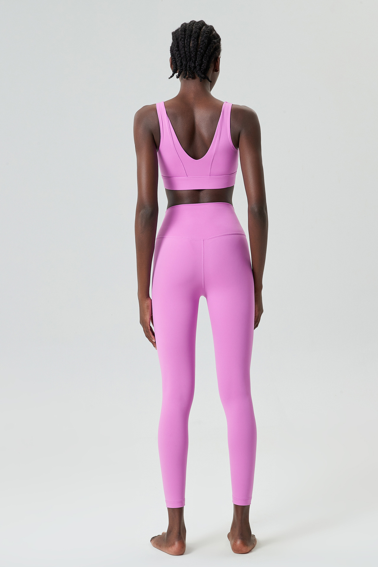 Simple Style Sport Style Solid Color Nylon U Neck Tracksuit Racerback Tank Tops Skinny Pants display picture 7