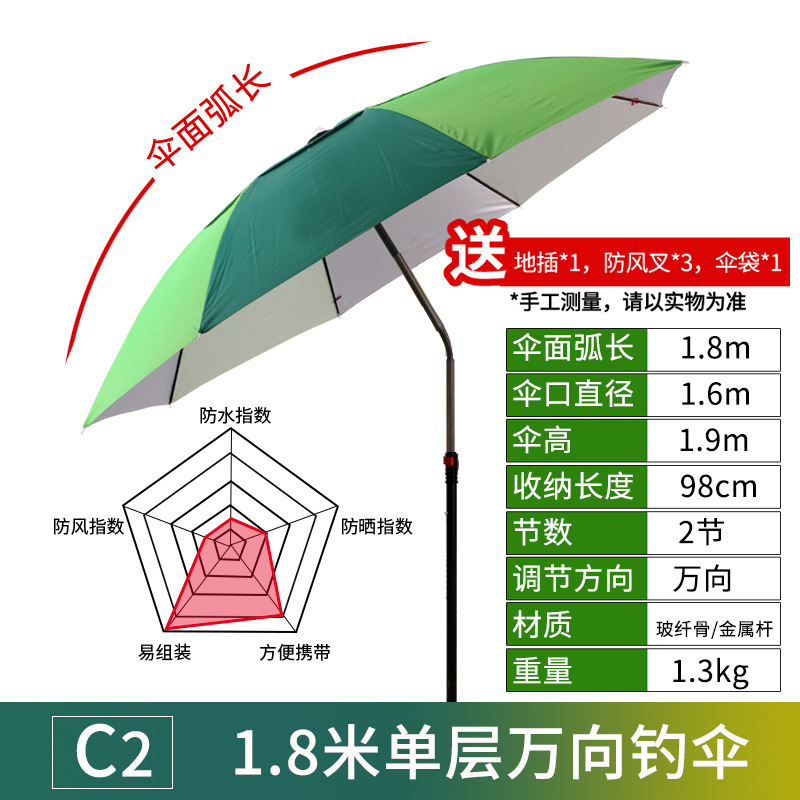 戴威营钓鱼伞大钓伞三折叠雨伞万向防晒防暴雨遮阳新款户外垂钓伞|undefined