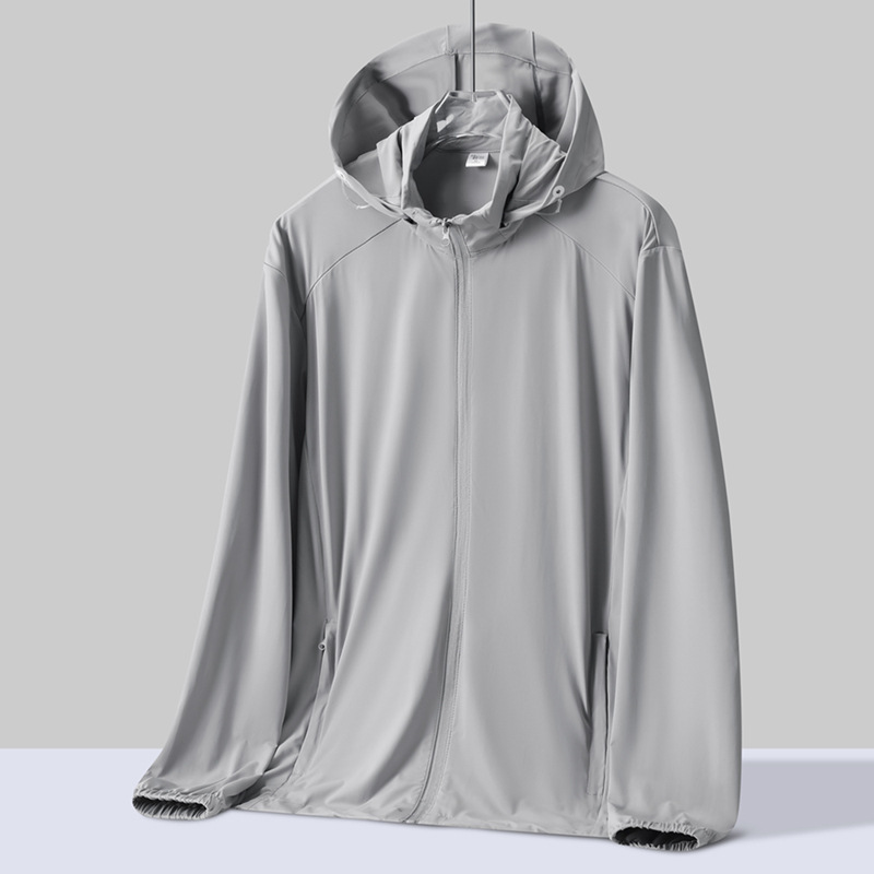 Ropa de protección solar UPF50 + ropa de protección solar de mujer al aire libre para hombres, gorra de borde grande desmontable con hielo, ropa de piel transpirable de verano