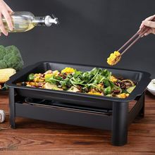 商用烤鱼炉子长方形家用不锈钢不粘盘木炭酒精海鲜大咖盘碳烤