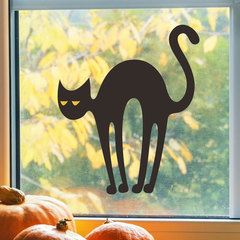 尚易SP-S0022驚悚貓咪萬聖節牆貼自粘窗戶臥室裝飾搞怪跨境牆貼畫