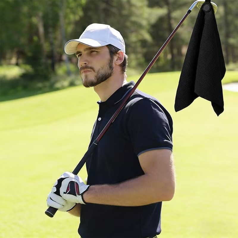 toalla de golf magnética waffle microfibra seca rápida toalla de limpieza portátil para deportes al aire libre transfronterizos
