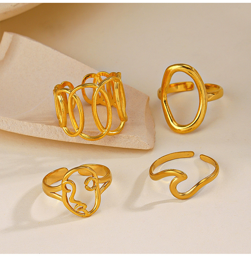 10g Weight Open Rings Classification Adjustable Ring Size 1 Piece Quantity Daily Occasion Streetwear Geometric Stainless Steel Plating Open Rings