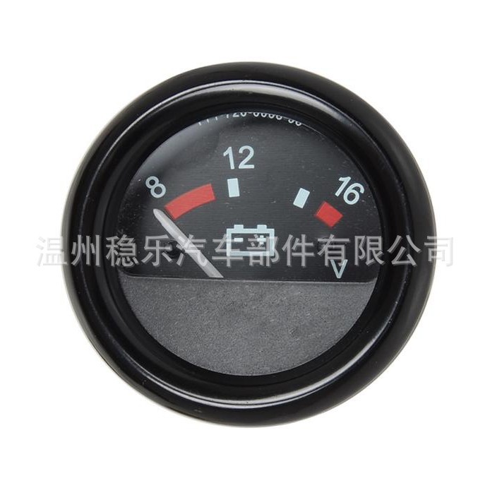 UAZ Jim ZIL MTZ 21.3812 12V Voltmeter 8-16V Black Background with Battery Symbol MrGauge