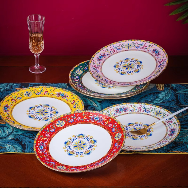 8inch Circle Flower Plate Edge High-End Household Dish Plate Jingdezhen Bone China Deep Plate Rice Plate Household Ceramic Soup Plate 8inch Circle Flower Plate Edge High-End Household Dish Plate Jingdezhen Bone China Deep Plate Rice Plate Household Ceramic Soup Plate