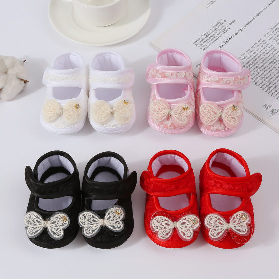 Baby Shoes 0-1 Years Old Pre-step Shoes Non-slip Soft Sole Baby Toddler Shoes Little Girl Cute Bow Princess Shoes