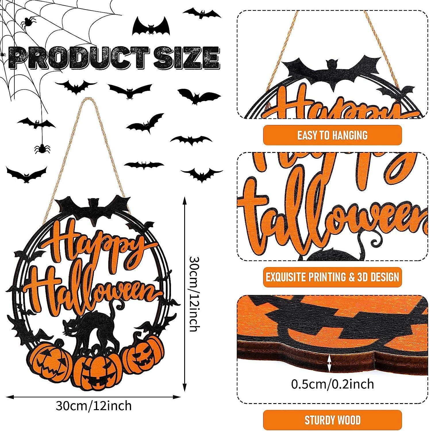 Трансграничный новый хэллоуин черный кот декоративный кулон тыква стены декоративный знак стены Хэллоуин знак дома