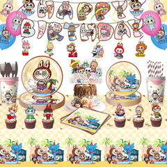 クロスボーダー漫画布テーマパーティー用品食器セット子供パーティー紙皿ケーキ誕生日装飾品