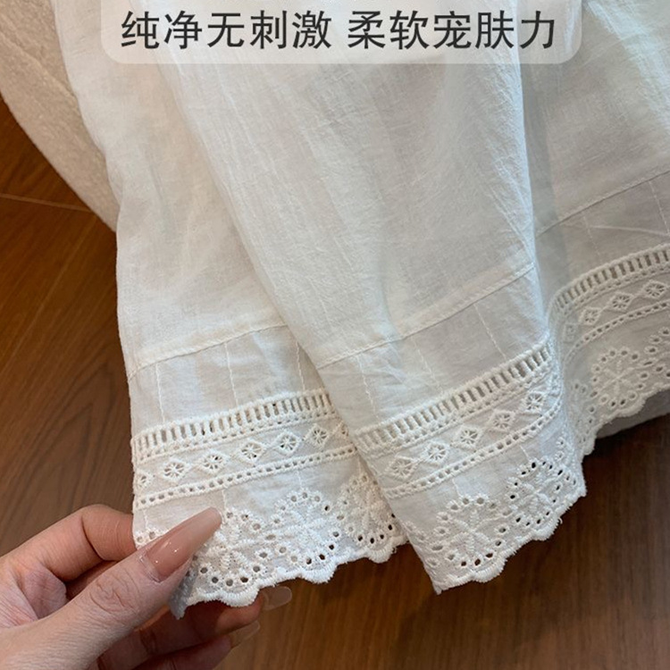 森系层次感白色蕾丝花边半身裙女温柔风百搭A字长裙高腰蛋糕裙子|undefined