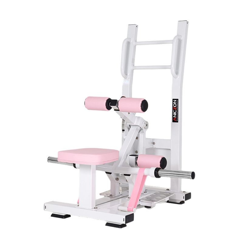 Empujador de cadera rosa blanco comercial, equipo de modelado femenino inverso multifuncional entrenador muscular de piernas y cadera