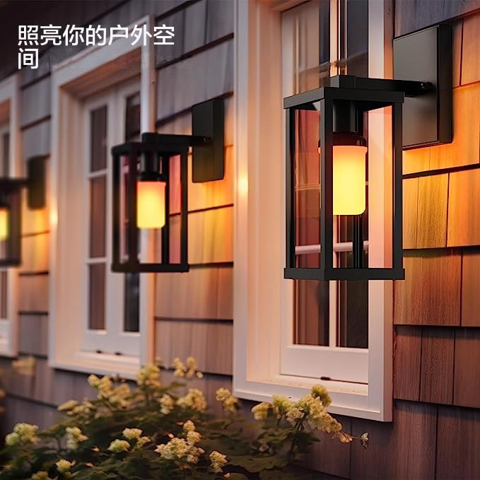 Outdoor Porch Light New Creative Flame Effect Three-in-one Lighting Modular Wall Hanging Patio Home Decoration