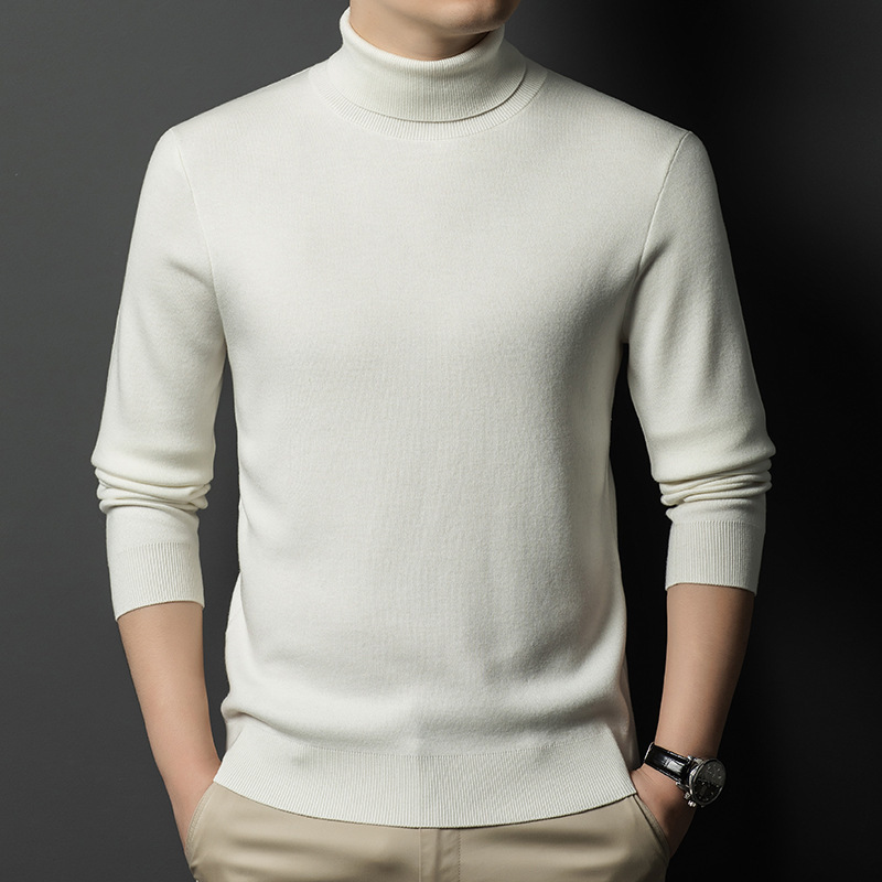 2024 Autumn and Winter Men's Cashmere Sweater Middle-aged Men's Siping Thickened Casual High Neck Warm Sweater Sweater for Men