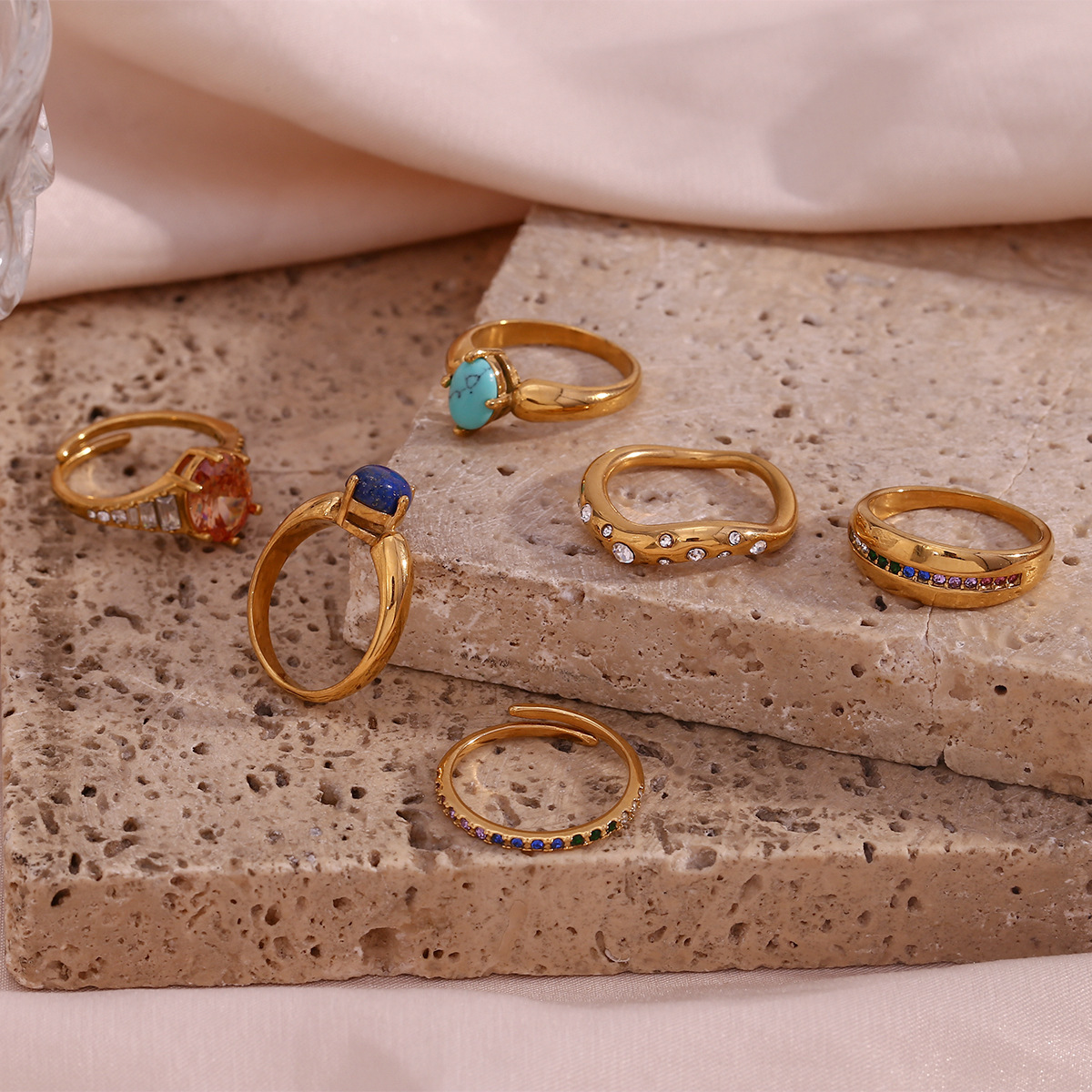 10g Weight Rings Classification 6, 7, 8 Ring Size 1 Piece Quantity Daily Occasion 304 Stainless Steel Material Geometric, Oval Pattern Women's Gender Elegant Style Wholesale Jewelry Elegant Geometric Oval 304 Stainless Steel Rings 2