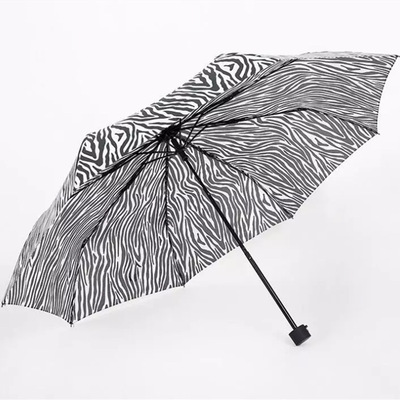 創意三折傘條紋傘折疊雨傘定制直杆半自動男女學生小清新傘