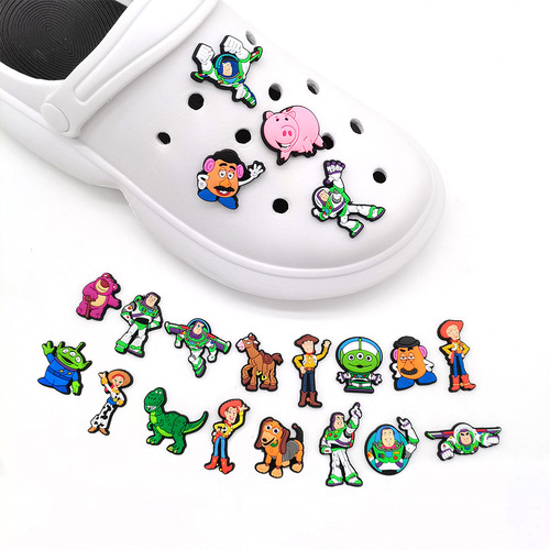 20 Cartoon Buzz Lightyear Crocs Shoes Flower Shoe Buckle Toy Story Shoes Decorative Buckle Soft Glue Removable
