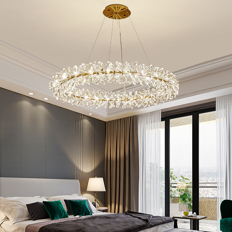 Nordic Light Luxury Crystal Chandelier Modern Minimalist Villa Romantic Garland Firefly Living Room Master Bedroom Room Lighting