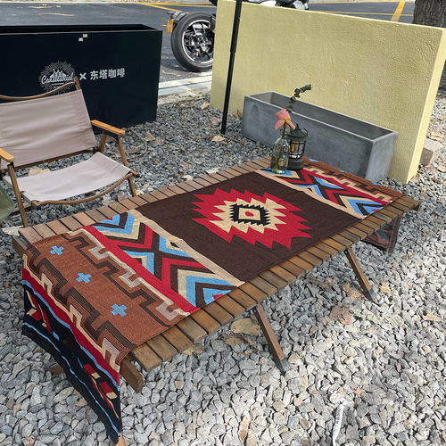 Camping blanket table runner tablecloth woven jacquard blanket polyester cotton recycled blanket sofa blanket woven bohemian table runner