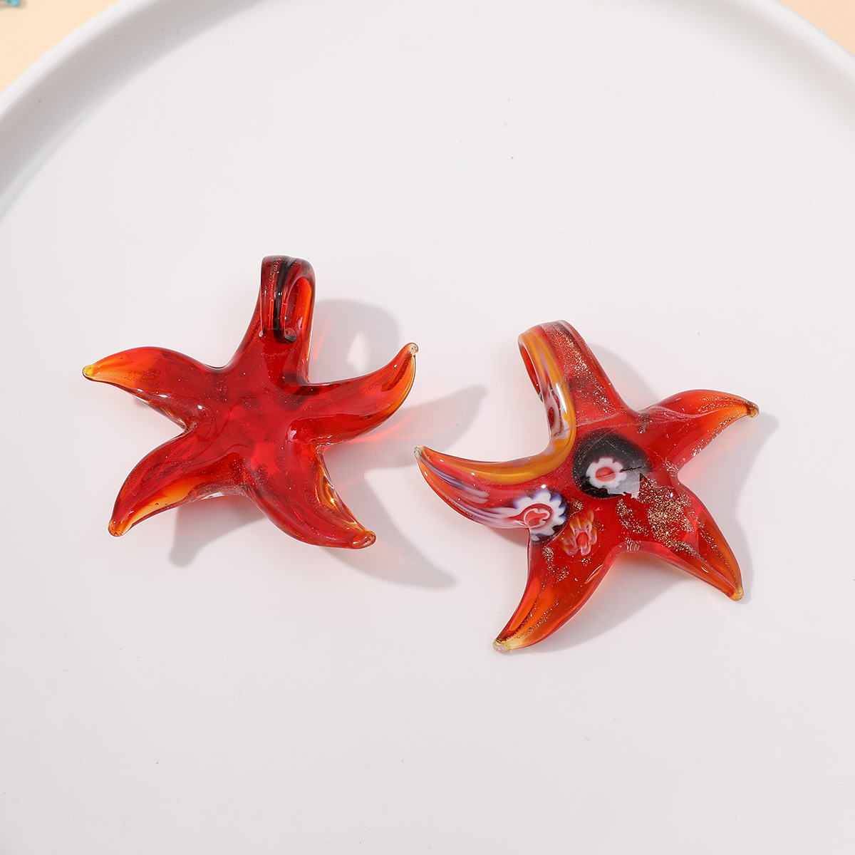 1g Weight Pendant Jewelry Making Type Charms, Earrings, Necklace Classification 1 Piece Quantity glass Material Starfish, Ocean Pattern All Seasons Season Marine Style Style 1 Piece Glass Starfish Ocean Pendant Charms Earrings Necklace 11
