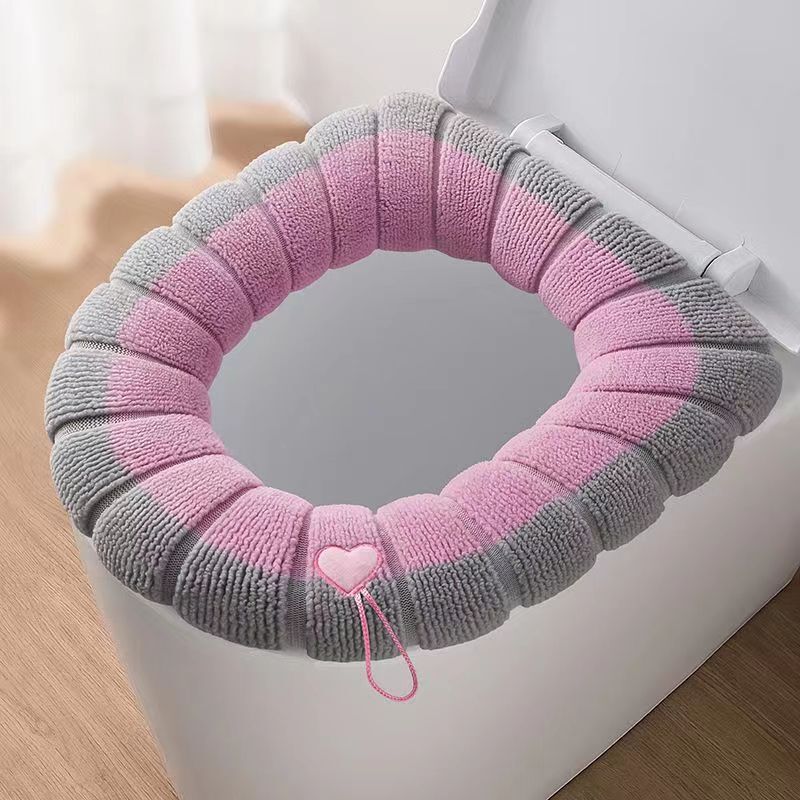 トイレマットを厚くした四季通用の取っ手付きトイレ座布団保温とトイレカバー家庭用トイレリング卸売り|undefined