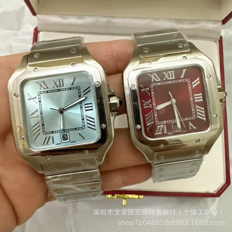 40mm one white steel new red dial