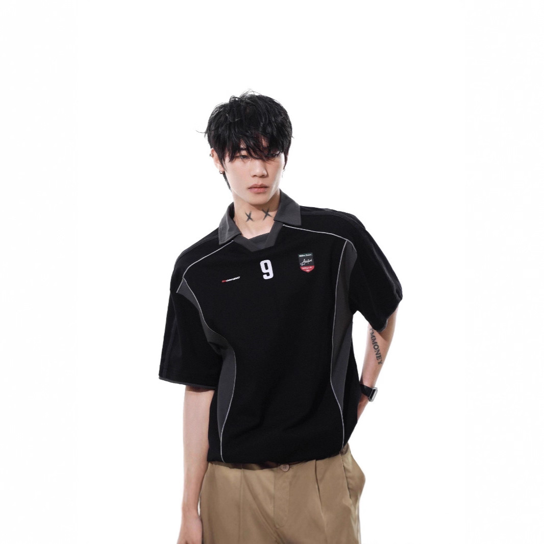 American College-style Letter Print Short-sleeve T-shirt For Men And Women, Summer Street Style Loose Casual Polo Shirt_viptrois.com