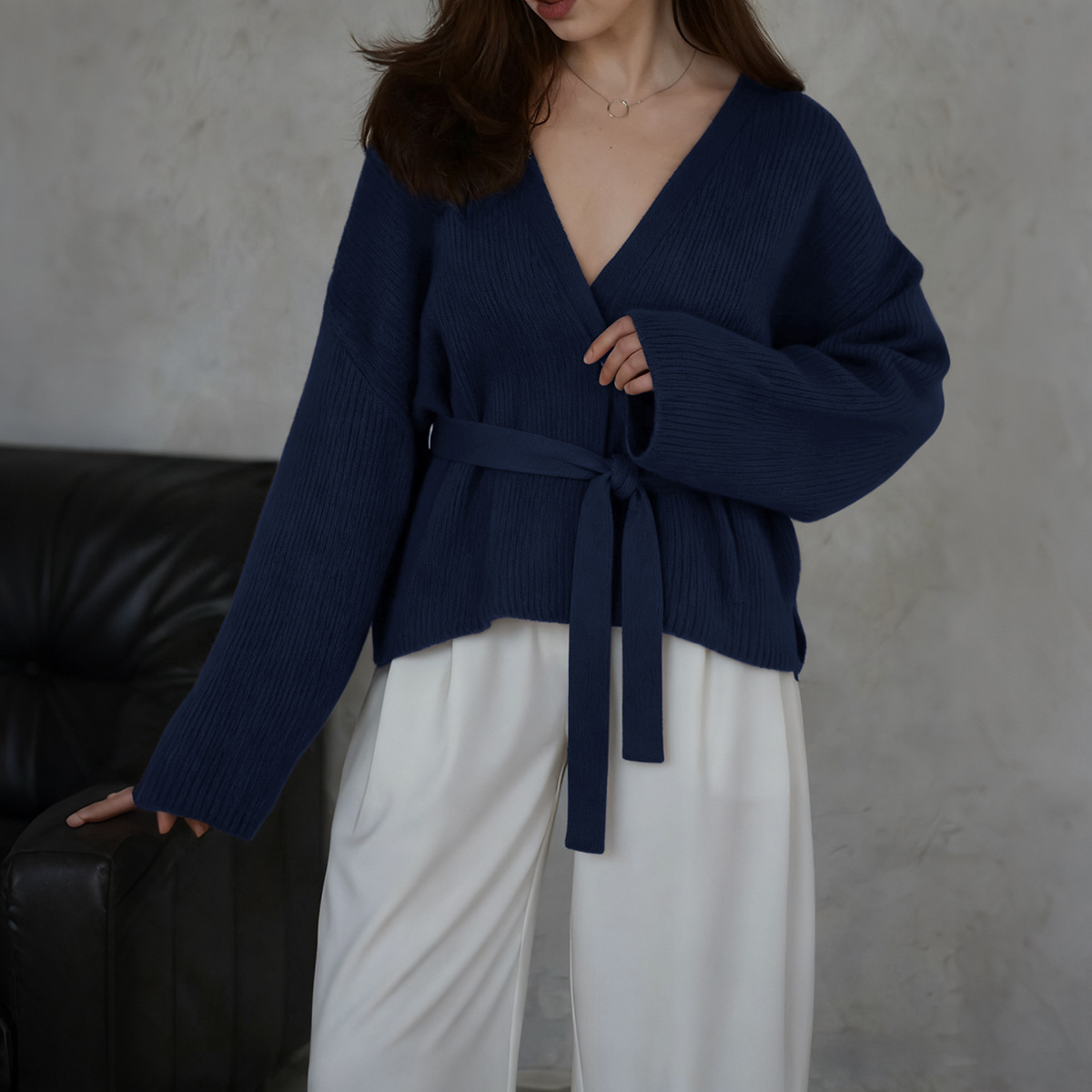 Kaikuo transfronterizo Europa y Estados Unidos ocio simple coreano abrigo de manga larga suéter ropa de mujer 2025 otoño y invierno estación independiente de Amazon
