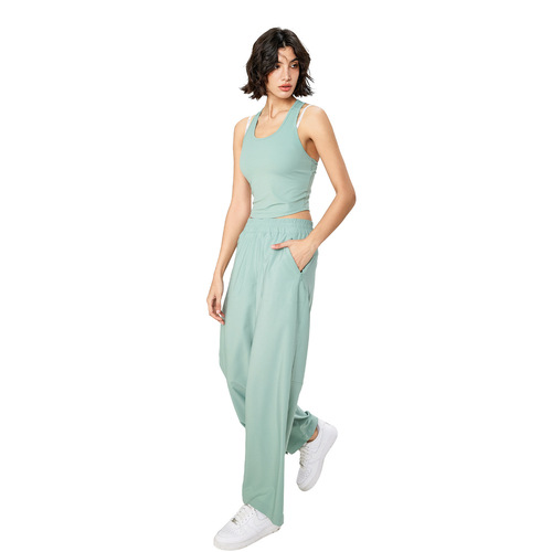 Love Degree Spring New High-Waisted Quick-Dry Yoga Pants Cooling Sunscreen Outdoor Straight Leg Running Sport Wide Leg Pants