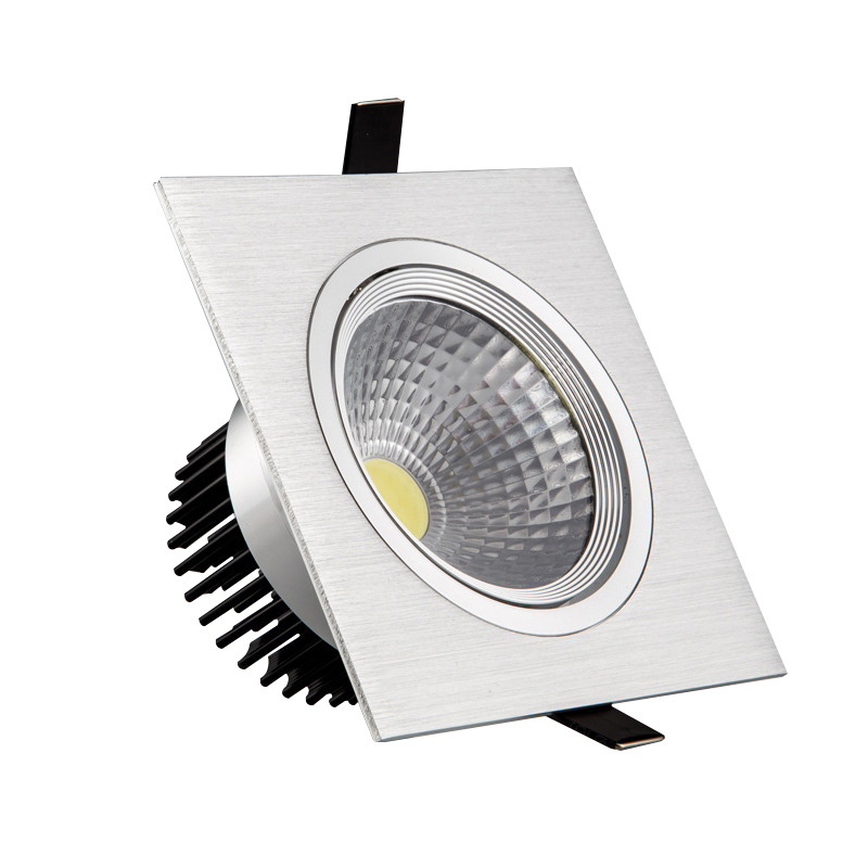 COB cuadrado LED Spotlight incrustado lámpara de techo de la parrilla cuadrada mazorca downlight lámpara de techo lámpara de cubo oculto