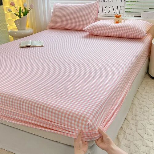 Ins-style solid color single bed sheet dorm mattress dust cover bed protector sheet set universal