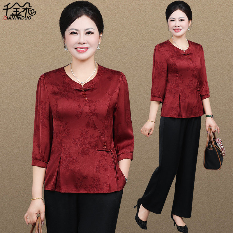 Elegant Wedding Banquet Dress for Mother-In-Law, Suitable for Everyday Wear, 2026 New Style, Modern Middle-Aged Mom Summer Chiffon Outfit for Women