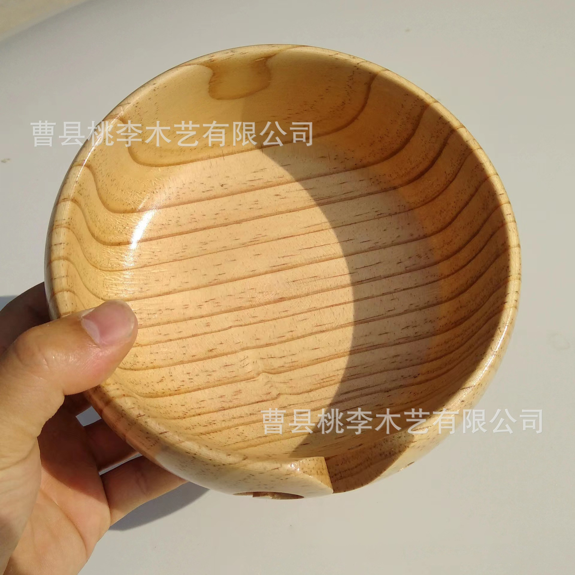 Tazón de lana de madera creativa Cuenco de madera de almacenamiento tallado en madera Cuenco redondo de dibujo de madera de exportación transfronteriza