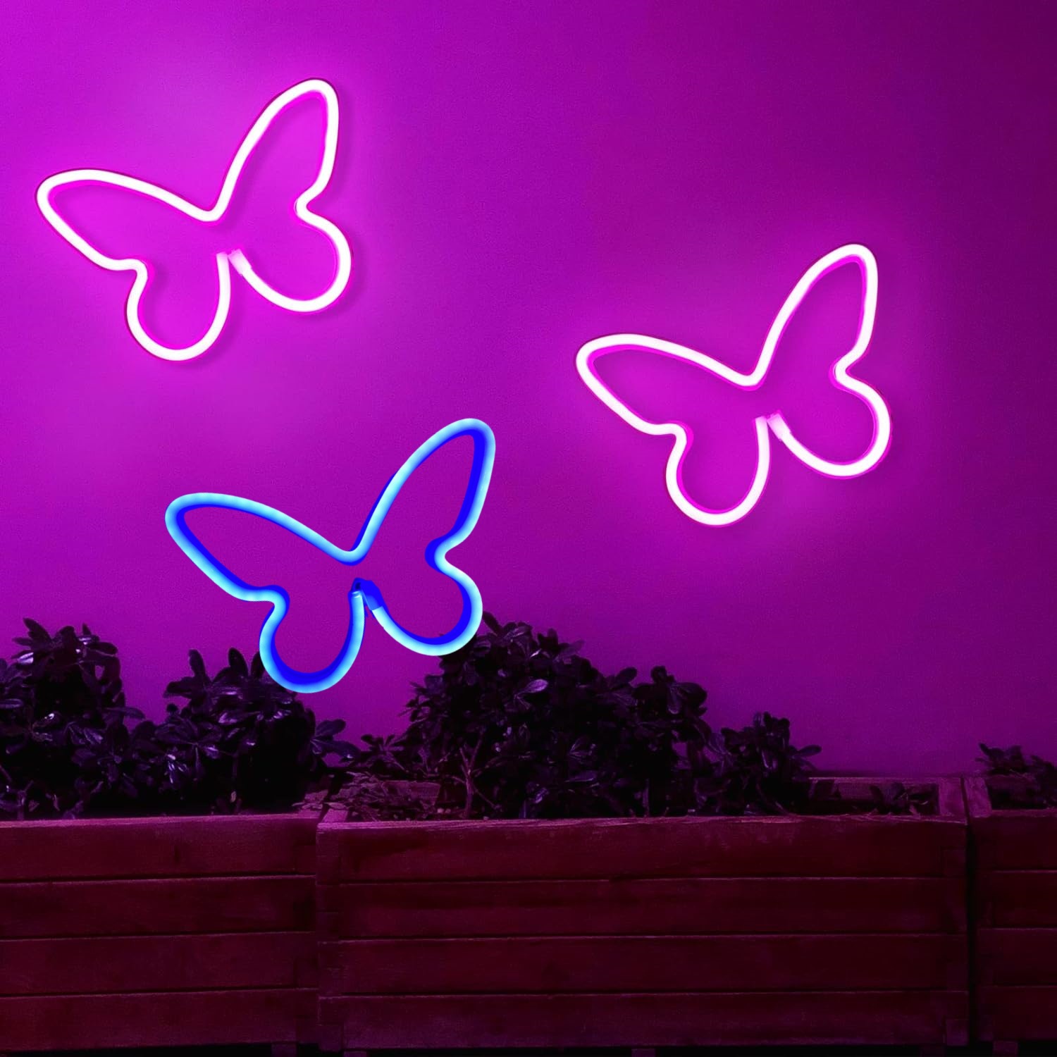 Neón LED luz de modelado mariposa Amazon en stock entrega de una sola pieza dormitorio decoración de la pared regalo de cumpleaños