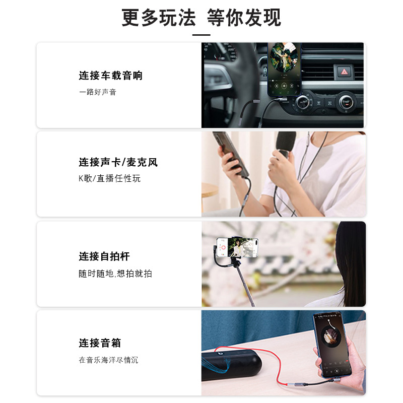 Nuevo adaptador de auriculares Typec de audio digital transfronterizo 3.5mm para Samsung Huawei Google Tablet