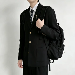 日系学院风西装男外套dk制服学生毕业班服校服成人礼服青年西服潮