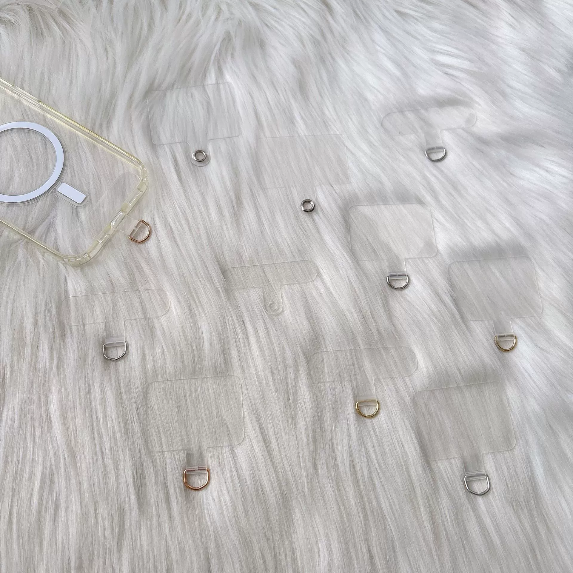 Чехол для телефона с ремешком через плечо, прозрачная прокладка, клипса, фиксатор, пленка, наклейка на заднюю панель, прокладка для телефона