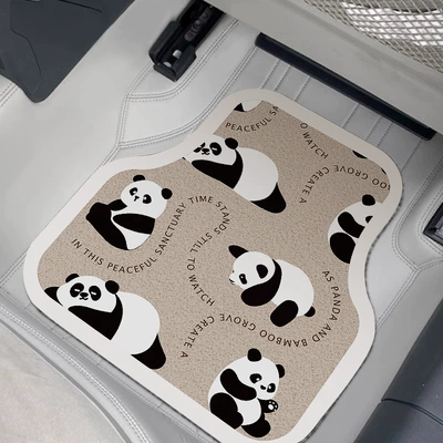 Scratch-Resistant Floor Mats, Clean Car Interior — Universal Foot Pad - warm-bear-hug-front-row-5060cm-silk-circle-single-piece