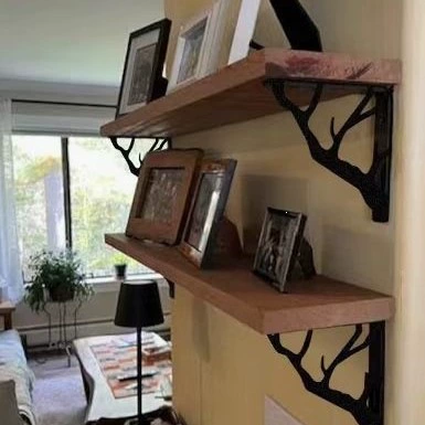Металлический настенный кронштейн-полка в виде ветки