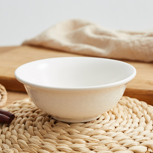 4.5 Wing Bowl Ceramic White Bowl Restaurant Tableware logo Directly Supply Shanxi Rice Bowl Ceramic bowl